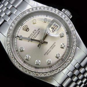 Rolex Mens Datejust Steel Oyster Diamond Bezel Dial Perpetual